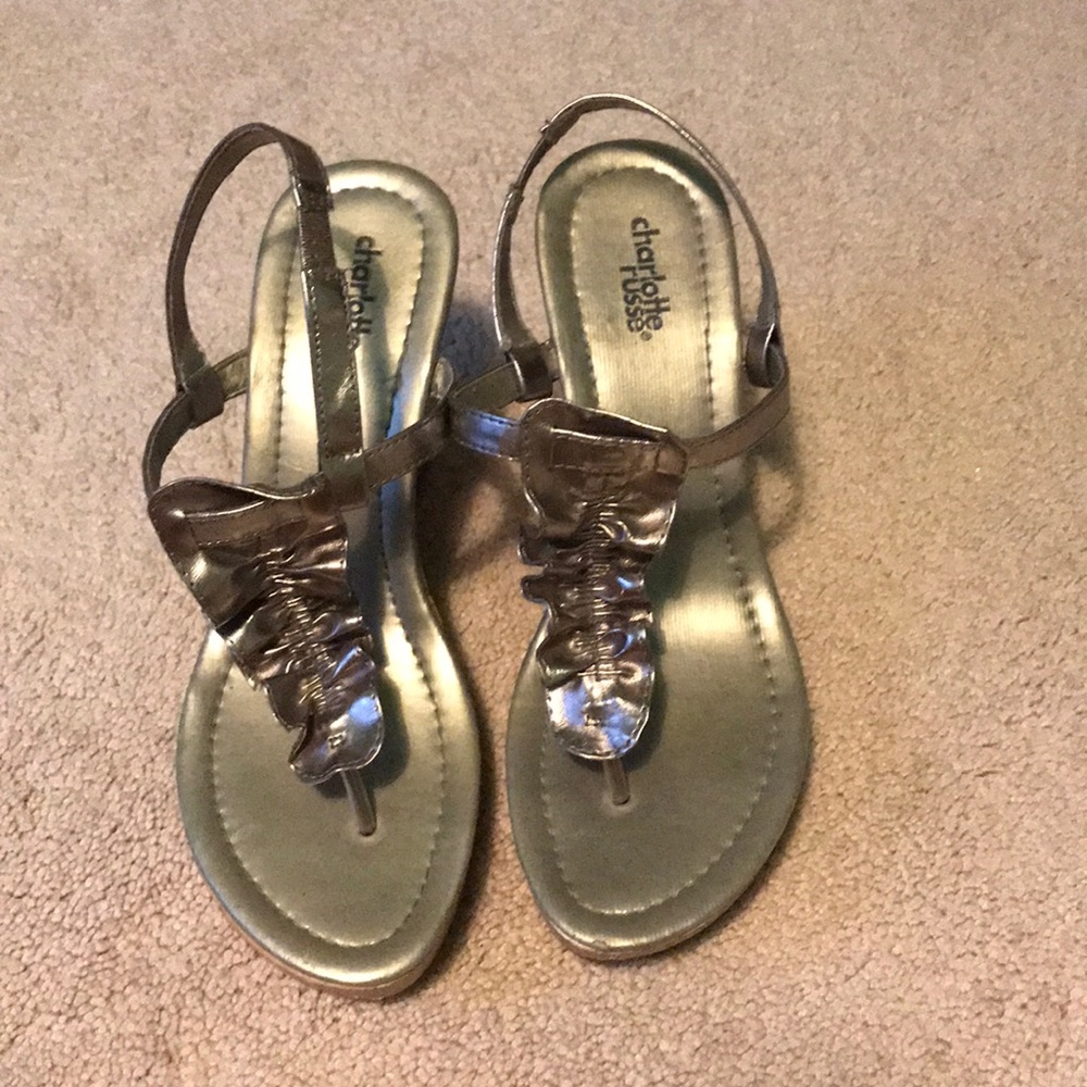 Charlotte russe silver wedge heels